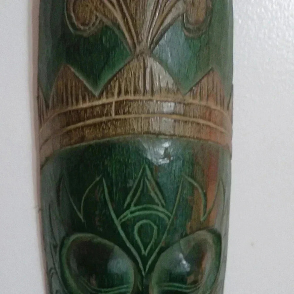 19×6 Vintage African tribe carved wood mask..unique - Picture 3 of 6